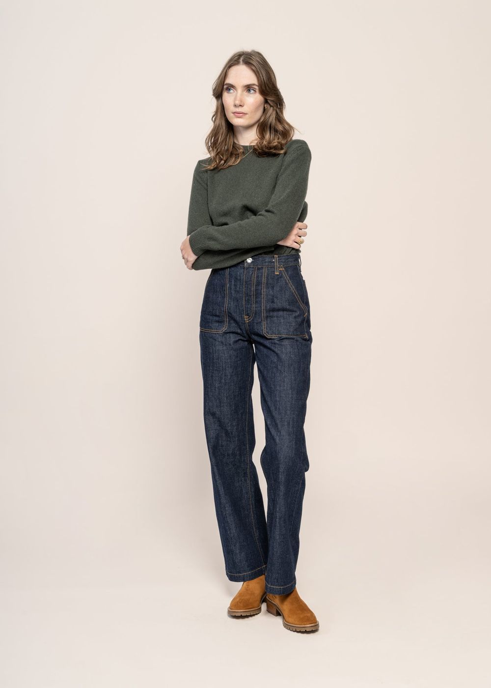 Pantalon ample en coton bio | brut &quot;asta workwear pants one wash&quot; Nudie Jeans