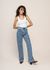 Jean ample en coton bio et recyclé | bleu clair "light clean denim theresa pants heavy wash" - Thinking Mu