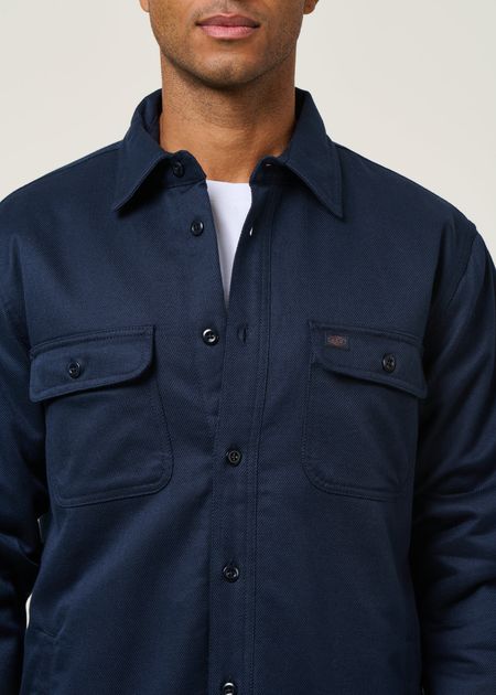 Veste en coton bio | marine "glenn padded shirt navy" - Nudie Jeans