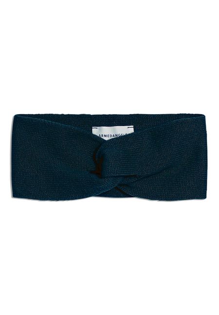 Bandeau marine en coton bio et laine - maritaa
