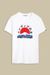 T-shirt blanc à imprimés japonais en coton bio - darius - Kings of Indigo