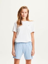 T-shirt blanc avec broderie en coton bio - slub icecream embroidery tee bright white