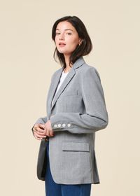 Blazer made in france en matière upcyclée | gris "lara"