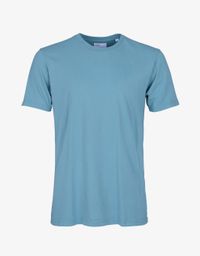 T-shirt bleu en coton bio - stone blue