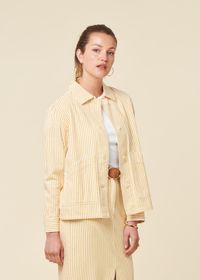 Veste en coton biologique | jaune "jacket stiby work stripe yellow - yellow"