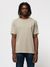 T-shirt ample taupe logo blanc en coton bio - uno njco circle