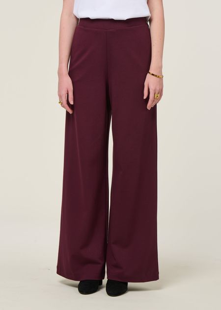 Pantalon en ecovero et matière recyclée | bordeaux "himaari - dark cranberry" - Armedangels