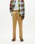 Pantalon droit en coton bio | camel "light travel" - Thinking Mu