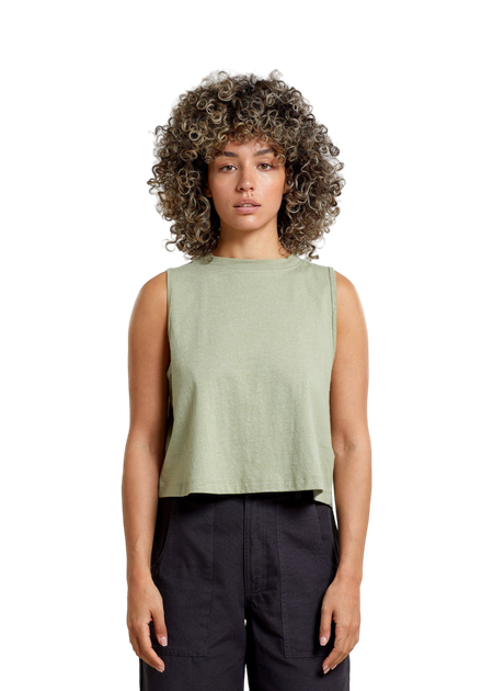 Débardeur en coton bio et chanvre | vert "top namsos hemp tea green"