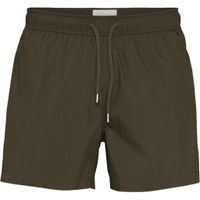 Short de bain uni kaki en nylon recyclé