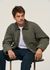 Veste en coton bio et laine | vert "blake zip jacket duck canvas"