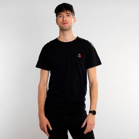 T-shirt noir motif brodé - back scratch