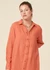 Robe chemise en lin biologique | rouge "classic linen dress langoustino" - Knowledge Cotton Apparel