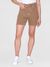 Short en coton bio | marron "gale straight mid-rise tiramisu"