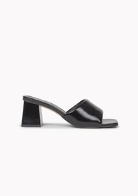 Mules à talons noires en cuir certifié - mule noir