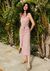 Robe longue en coton bio | rose "bubble strap long dress rose pink"