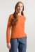 Pull col rond en laine recyclée | orange "maglia laura arancio becco d'oca"