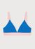 Soutien-gorge en coton biologique | bleu "core play triangle bralette - azure blue / marshmellow pink"