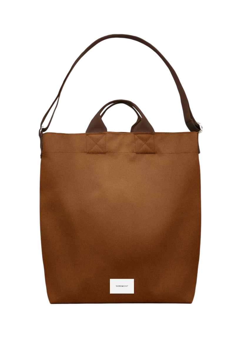 Sac tote/bandoulière 19l en matière recyclée | marron "ground shopper bag - sepia brown" - Sandqvist