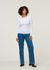 T-shirt manches longues côtelé en coton bio | blanc