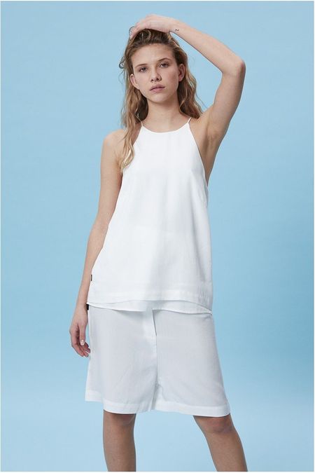 Top uni blanc en tencel - elsa