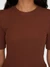 T-shirt côtelé en coton bio | marron "rib t-shirt tiramisu" - Knowledge Cotton Apparel