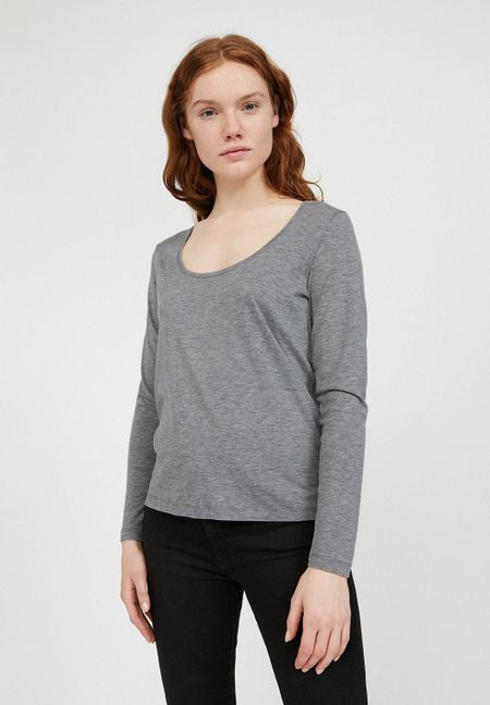 T-shirt manches longues gris en tencel et coton bio - jamaal