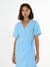 Robe portefeuille bleu clair en lin bio - linen wrap dress airy blue - Knowledge Cotton Apparel