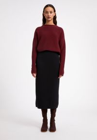 Jupe mi-longue noire en tencel et coton bio - milanaa black