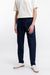 Pantalon marine texturé en coton bio - relaxed pant navy