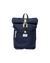 Sac à dos rolltop en matière recyclée | marine "ilon navy with natural leather"