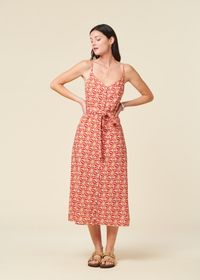 Robe en coton biologique | rouge "marisol strap dress red - red"