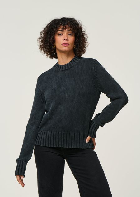 Pull en coton biologique | noir "amaliaas gmt dye - black" - Armedangels