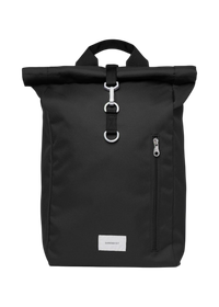 Sac à dos 19l en matière recyclée | noir "ground rolltop backpack l - black with black webbing"