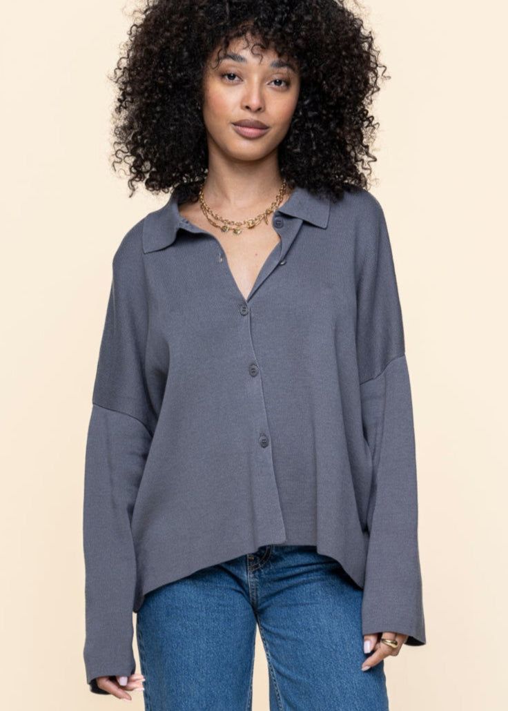 Gilet en coton biologique | bleu &quot;anjo - turbulence&quot; Jan&#39;n June