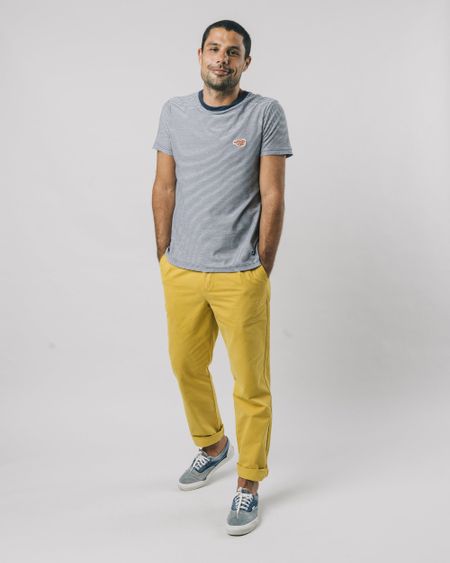 T-shirt marine rayé en coton bio - fugu stripes