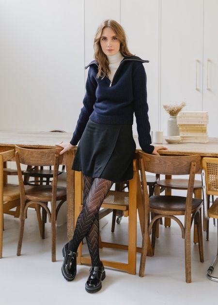 Pull en laine | bleu "navy tanit knitted sweater"