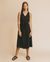 Robe midi noire en coton bio - black jolie