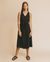 Robe midi noire en coton bio - black jolie