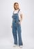 Salopette en jean en coton recyclé - reborn gale bibs jeans bleached stonewash