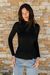 Sous-pull côtelé en coton bio | noir "alaania black"