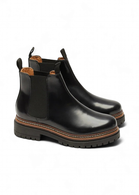 Bottines en cuir certifié | noir "pernille - cuir-box-noir" - Odaje ex M.Moustache