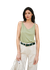 Débardeur col v en tencel | vert "triangle pale olive"