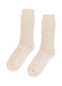 Chaussettes en laine mérinos recyclée | écru "ivory white"