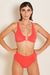 Haut de maillot en matière recyclée | rouge "paola cayenne"