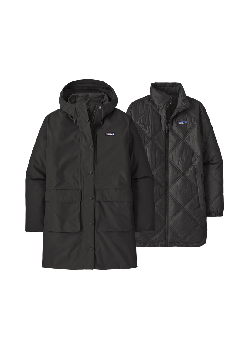 Parka réversible 3 en 1 en matière recyclée | noir "w's pine bank 3-in-1 parka - blk" - Patagonia
