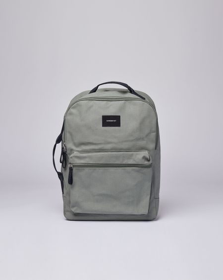 Sac à dos vert clair en coton bio et polyester recyclé - august dusty green