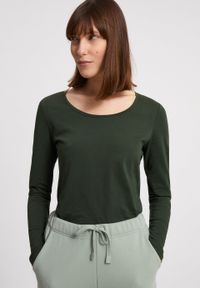 T-shirt à manches longues vert en coton bio - eleaa vintage green