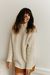 Pull ample tricoté beige en laine bio et recyclée - amalaa oatmilk