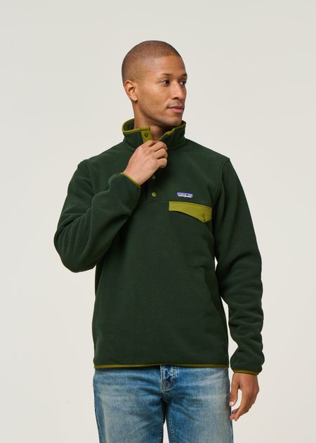 Polaire en matières recyclées | vert "lw synch snap-t p/o - olgg" - Patagonia